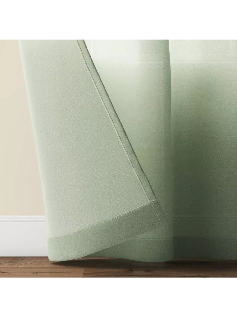 Threshold Farrah Sage Green Light Filtering Single Curtain Panel 54" x 84" Each - Picture 3 of 7